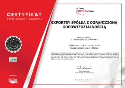 Reliability Certificate